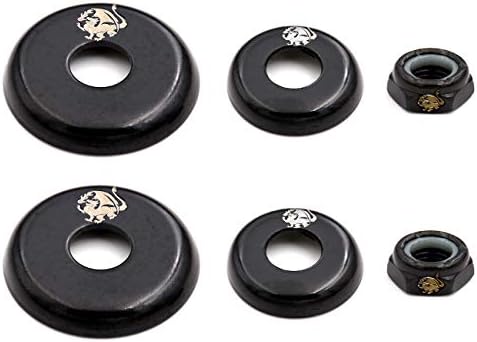 Skateboard Kingpin Nuts Truck Cup Washer Replacement Kit for Skateboard & Longboard Upper/Lower Bushing Washers Hardware Set (Black)