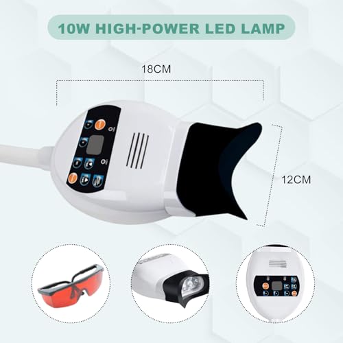 Image of Teeth Whitening Machine Professional Whitening Machine LED Light Mobile 36W Dental Teeth Whitening Bleaching Lamp Cold Light with Remote Control, Floor Stand Type (White)