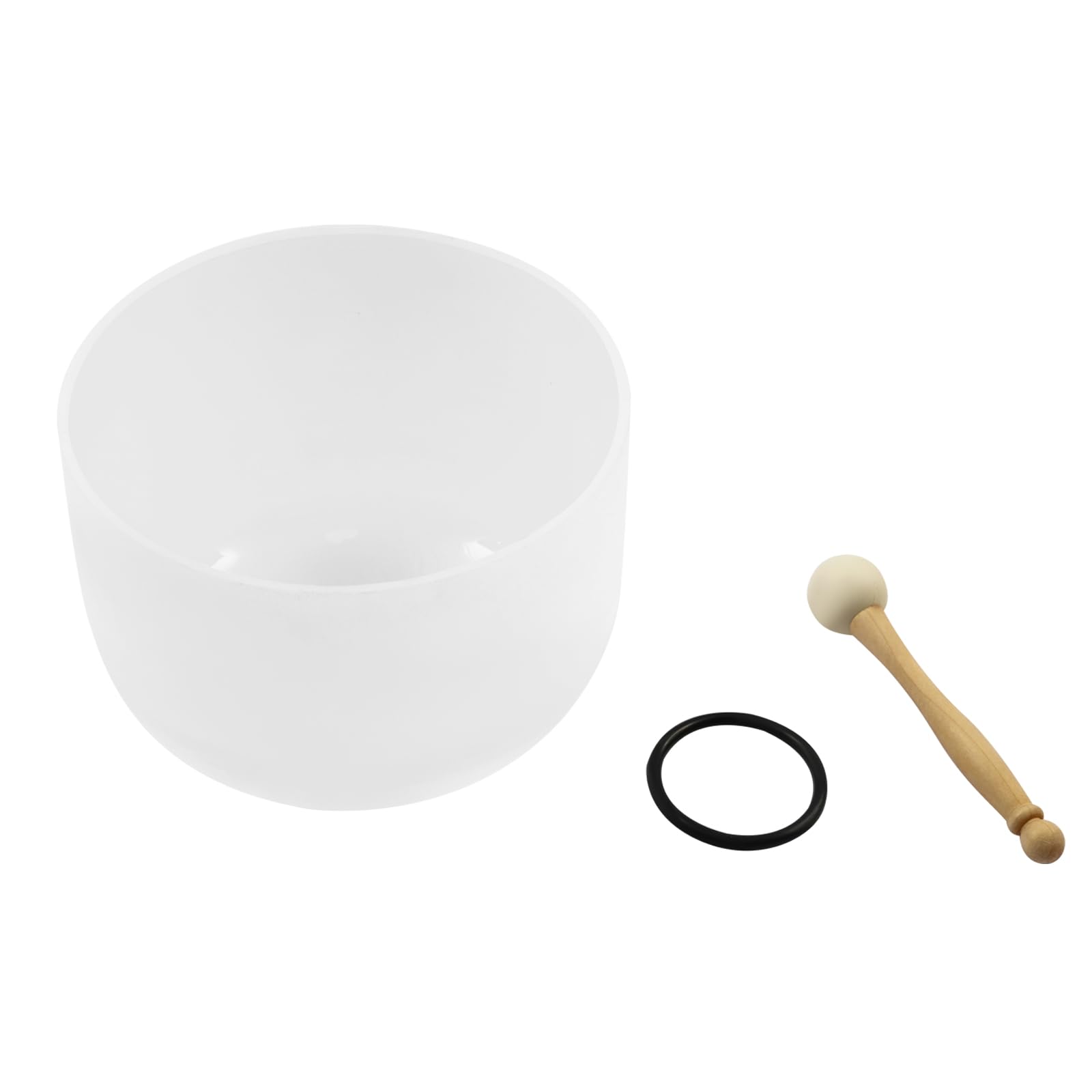 Campana tibetana in cristallo di quarzo satinato, 440 Hz, 25,4 cm, con battente in gomma, per guarigione del suono, meditazione, yoga
