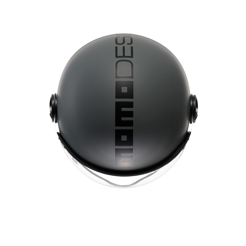 MOMO Design - FGTR CLASSIC E2206, Casco Moto Jet, Casco Jet Omologato ECE, Casco Jet Aperto Scooter, Uomo e Donna, Leggero con Visiera, Bianco Nero, XS