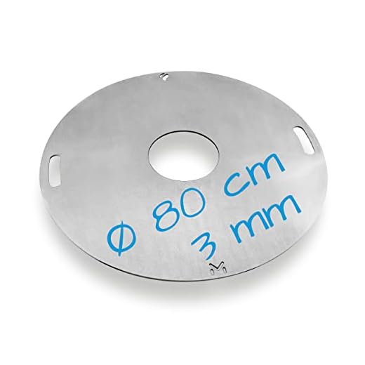 mocisa Universal BBQ Grillplatte für Feuerschale Fassgrill Kugelgrill | Ø80 cm Stahl Stärke 3mm| hergestellt in Bayern |Plancha, Feuerring, Grillring, BBQ Ring, BBQ-Disc