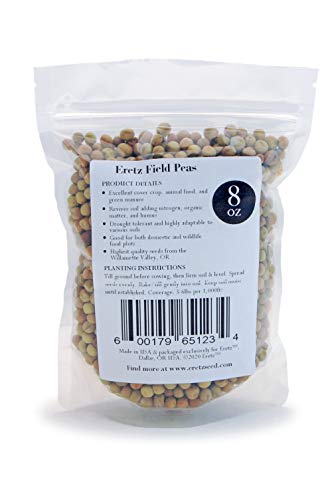Dundale Field Pea Seeds By Eretz - Willamette Valley, Oregon Grown, Non-Gmo, No Fillers, No Coatings, No Weed Seeds (8Oz) #TOP4
