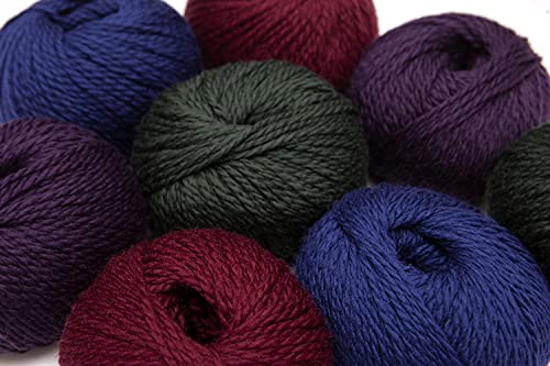 100% Highland Wool Yarn Set Of 3 Skeins (150 Grams) Worsted Weight - Sourced Directly From Peru - Heavenly Soft And Perfect For Knitting And Crocheting (Burgundy) #TOP4