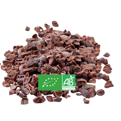 NIBS – Grúa de cacao Criollo (5 Kg) Organic Raw Cacao Nibs – Rico en hierro/magnesio/ – Grué de Cacao crudo orgánico – Certificado ecológico Ecocert-FR-01 (empresa francesa)