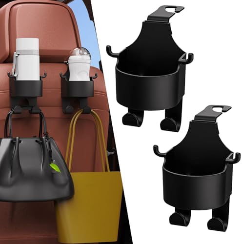 Arwrilt 2 PCS Car Pearl Seat Headrest Hook, Car Hangers Organizer Purse Hook, Strong Load Headrest Hooks, Multifunctional Hook Decoration For Car Organizer (White