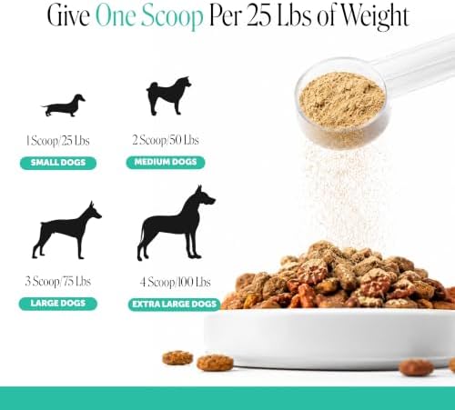 Dog Breath Freshener Dental Powder - Teeth Cleaning Plaque Off + Tartar Remover for Dogs - Care Supplement Food Topper with Kelp, HMP + Postbiotics for Healthy Gums - Mint Flavor (30 Servings) — view 8