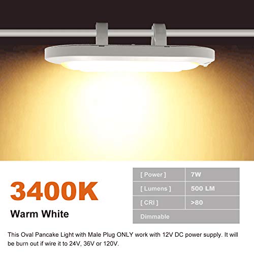 Facon Led 12V Bright Pancake Light With Pop Up Male Plug And Holding Bracket, 12V Dc Interior Light With On/Off Switch For Rv Motorhomes Camper Caravan Trailer Boat #TOP1