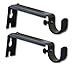 Adjustable Curtain Rod Brackets - 5/8 or 3/4 Inch Rod (Black)