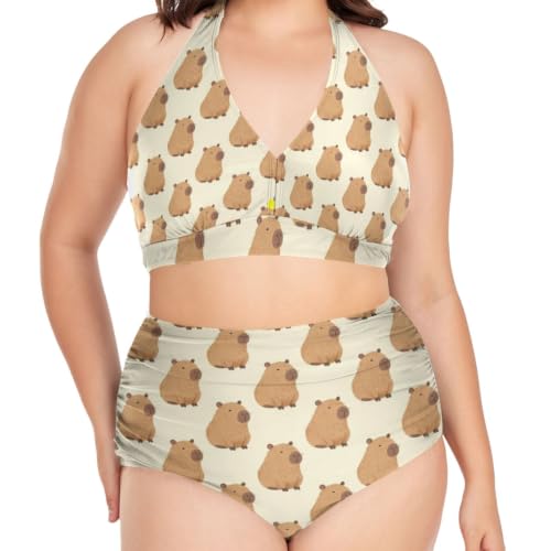 Maillot de bain deux pièces FRODOTGV Curvy en tissu extensible 3D L-4XL