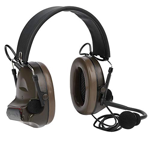 Tbest Taktisches Headset Schießen Gehörschutz, Outdoor Noise Block Ohrenschützer Mikrofon Kopfhörer Bluetooth Headset Militärischer taktischer Kopfhörer Gehörschutz für Comtac-II / C2 Kampfspiele
