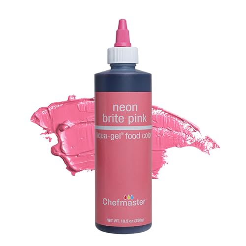 Chefmaster Neon Pink Liqua-Gel® Food Coloring | Vibrant Color | Professional-Grade Dye for Icing, Frosting, Fondant | Baking &amp; Decorating | Fade-Resistant | Easy-to-Use | Made in USA | 10.5 oz