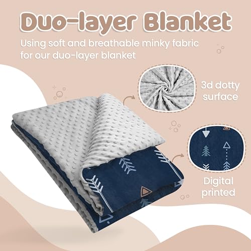 Image of SANDJEST Kid Blanket for Boys with Double Layer Dotted Backing - Arrows Printed 30 x 40 Receiving Blankets Kids Gift for Birthday