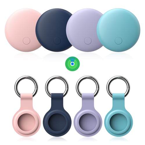 エアタグ airtag(4個セット)紛失防止タグ スマートタグ【2025新登場&MFI認証品&GPS全球超強信号】(Appleの「探す」に対応) IOS専用 スマートトラッカー gps タグ 子供 gps発信機 車両追跡 盗難対策 鍵 財布 超薄 超軽量 小型GPS発信機 追跡タグ 超長持ち 子供/高齢者/ペット見守り PVC(ピンク+ブルー+ムラサキ+ネイビー)