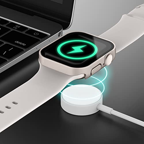 Adepoy 2 Pack Hard Case Compatible with Apple Watch 45mm Series 9 Series 8 Series 7 with Tempered Glass Screen Protector, Starlight Ultra-Thin Durable Protective Cover for iWatch by Adepoy - Image 5