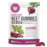 ECHTEYUN Super Beetroot Gummies, 8 in 1 Beet Root 4,000mg with Grape Seed Extract & CoQ10, Sugar Free - 90 Count (1)