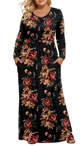 Image of LONGYUAN Women's Plus Size Maxi Dresses for Curvy Women Casual Long Dress XL-6XL