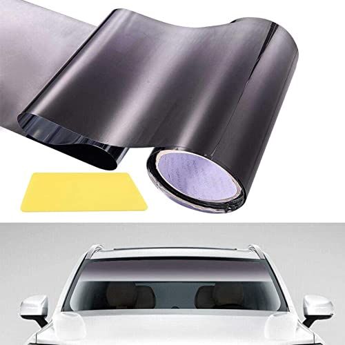 2Pack Car Front Window Film, Car Window Sun Visor Strip Tint Film, Heat Insulating Car Window Insulation Film, Windshield Solar Protection Film For Shading And Filtration (7.8In X 59In) #TOP4