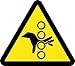 NMC ISO245AP Pinch Point ISO Label with Graphic, 2" Length x 2" Width, Pressure Sensitive Vinyl, Black on Yellow