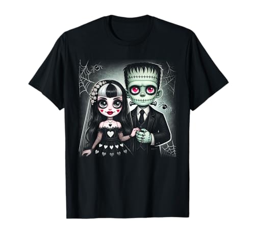 Halloween lovers Frankenstein esqueleto para hombres mujeres familia Camiseta