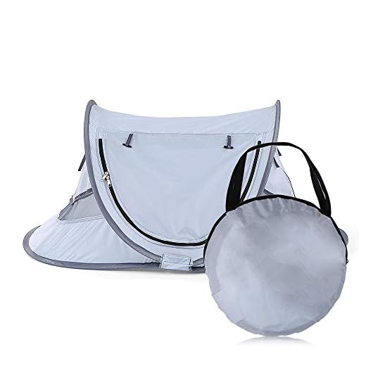 GYBDADFA Tienda Infantil de Arena para niños, Tienda de Playa, Parque de Picnic al Aire Libre, toldo para el Sol, Carpa automática con protección UV, toldo portátil a Prueba de Viento, Gris