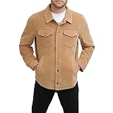 Levi's Herren Hemdjacke aus Kunstleder mit glatter Lamm-Haptik Kunstlederjacke, Hellbraunes Velourslederimitat, Small