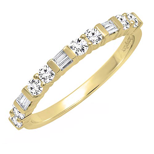 Anillo de boda apilable de 0,40 quilates (peso total), oro de 14 quilates y diamante blanco de baguette Anillo de boda apilable de 0,40 quilates (peso total), oro de 14 quilates y diamante blanco de baguette