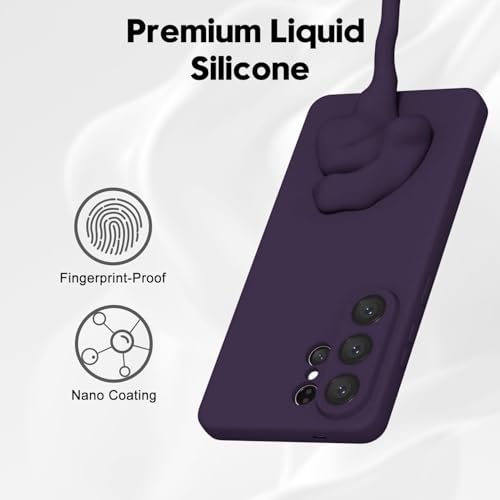 Image of DIZORO Microfiber Candy Case Compatible with Samsung S26 Ultra 5g Smooth Touch Cushion Liquid Soft Silicone Gel Rubber Phone Cases Non-Slip Full Body Protective Shockproof Back Cover (New Deep Purple)