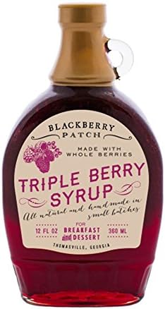Triple Berry Classic Syrup - Blackberry Patch 12 oz Bottle – Small Batch & Handmade in Georgia, Perfect on Pancakes, Waffles & French Toast, Great Dessert Topping