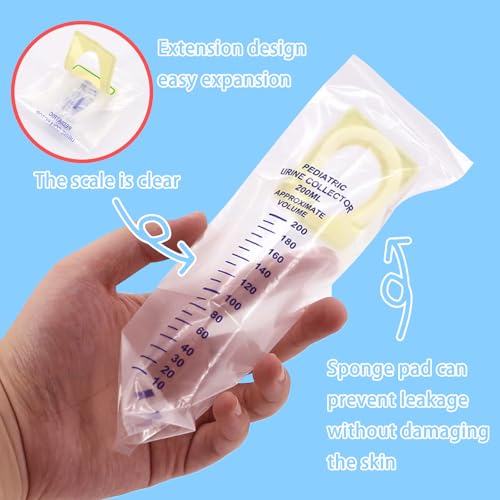 Disposable Baby Urine Bag Spill Proof Collector Aid Pee Holder for Urinary Incontinence Child 200ml 20 Pcs