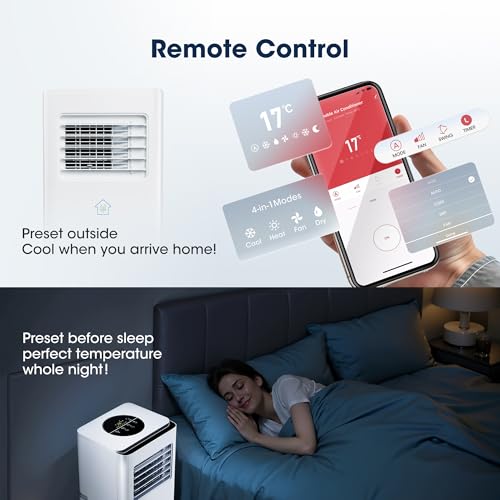 Image of 2026 Upgraded Portable Air Conditioners 10000 BTU, Smart Portable AC Unit with App & Remote Control, 4-in-1 Cooling, Heating, Dehumidifier, Fan for Rooms up to 450 sq.ft, 24H Timer, 2 Speed