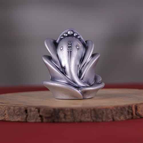 Image of Artarium Small Ganesha Ji Idol Statue, Ganpati Rose Shape Murti (Height 3 Inch), Figurine for Car Dashboard, Pooja, Unique Wedding & Birthday Gift, Sculpture, House Warming - Silver