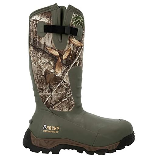 Rocky Men's Sport Pro Rubber 1200G Insulated Waterproof Outdoor Boot Knee High, Mossy Oak Break Up Country, 12 M US