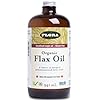 Flora Health Certified Organic Flax Oil - Cold Pressed & Unrefined - Non-GMO, Gluten-Free, Kosher Omega Flax Seed Oil Blend - Essential Fatty Acids for Wellness - 941 mL Liquid, Glass Bottle