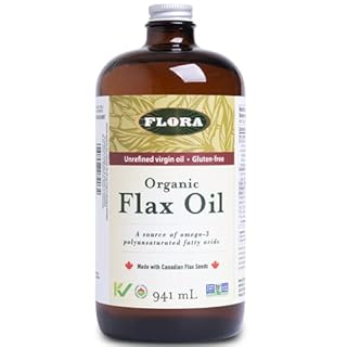 Flora Health Certified Organic Flax Oil - Cold Pressed & Unrefined - Non-GMO, Gluten-Free, Kosher Omega Flax Seed Oil Blend - Essential Fatty Acids for Wellness - 941 mL Liquid, Glass Bottle