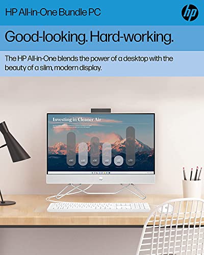 Hp 2023 Newest 24-Inch Fhd Ips Touchscreen All-In-One Desktop Pc 6-Core Amd Ryzen 5 5625U Radeon Graphics 40Gb Ddr4 Ram Nvme M.2 1Tb Ssd Wifi Ac Bt Rj-45 Webcam Windows 11 Pro White W/Re Usb #TOP3