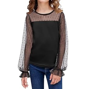 Mädchen Langarmshirt Blume - Transparente Tunika Bluse Für 1-12 Jahre