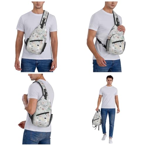 Bolso cruzado estilo Terrazzo Marble pastel negro miniatura 7
