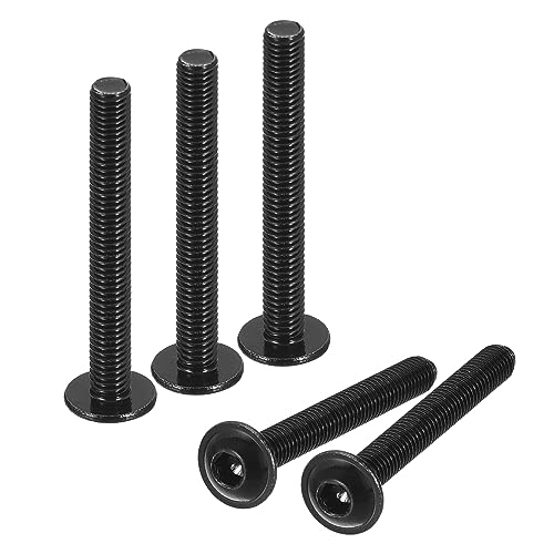 QUARKZMAN Viti A Testa Bombata Con Flangia E Innesto Esagonale, 100 Pz M3x30mm - Bulloni 304 Con Innesto Esagonale, Viti Macchina Completamente Filettate Per Montaggio Mobili (Nero)