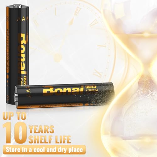 Image of BONAI 24-Pack AAA Lithium Batteries, Constant 1.5V for Smart Home, Office & Professional Gear, 10-Year Shelf Life, Leak-Resistant Reliable Backup Cells
