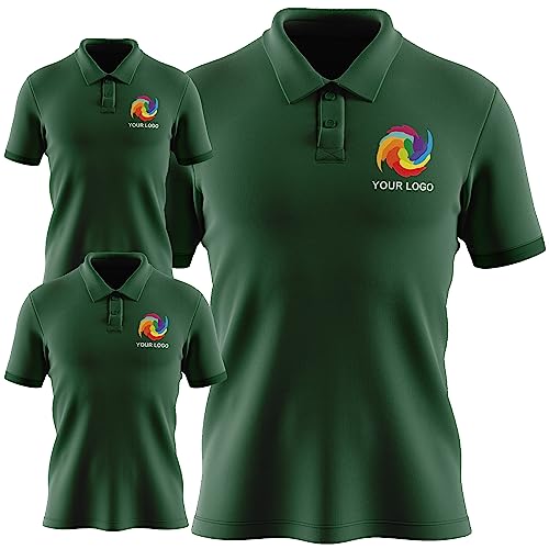 Personalised Workwear Polo Shirt Bundle Your Company Logo Polos Set Custom Work Staff Uniform Bundle, M, Bottle