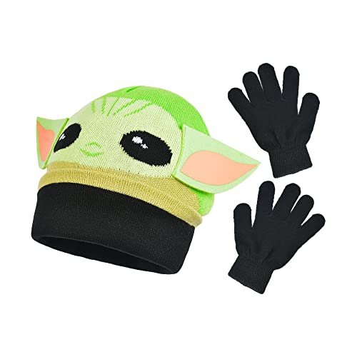 Image of Star Wars Beanie Hat and Gloves Set, Kids Winter Knit Cap and Matching Mittens
