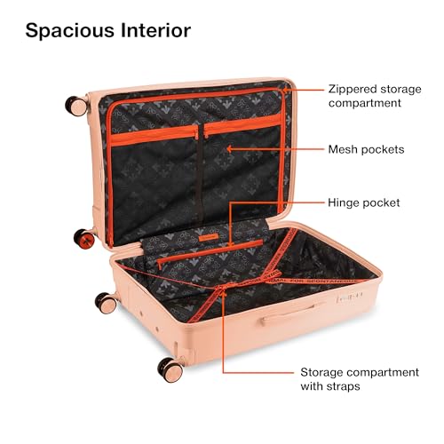 Image of Nasher Miles Coorg Hard-Sided Polypropylene Luggage Set of 2 | 55cm & 65cm | 8 Wheels Small & Medium Trolley Bag for Travel | Suitcase (Peach)