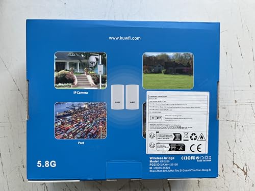 KuWFi 900Mbps Wireless Bridge Kit, 5.8G Outdoor/Indoor Point to Point WiFi Bridge, 1KM Long Range WiFi Bridges, Ethernet Bridge with 24VPoE, 2RJ 45 Ethernet Port, for Garden, Starlink, Farm, 2 Pack - Image 11