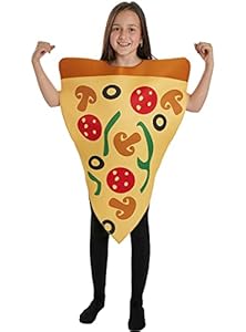 Funidelia Pizza Kostüm für Jungen und Mädchen, Größe 7-12 Jahre Essen, Trinken - Verkleidung für Kinder für Partys, Karneval und Halloween