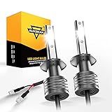 Auxbeam H3 Led Bulb Fanless, Z6 Series H3 LED Bulbs with EMC Anti-interference, 300% Brightness...