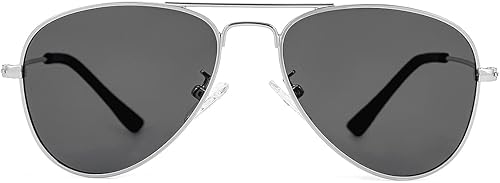 Miniatura 3 de Gleyemor Lentes de sol polarizados estilo aviador para niños y niñas, jóvenes, adolescentes, dos tamaños de 1.969 in y 2.047 in