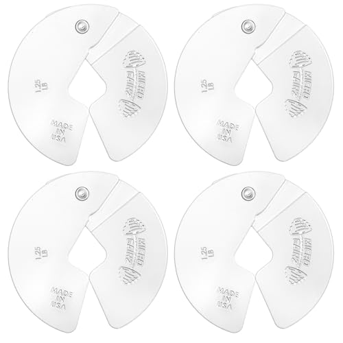 Micro Gainz Dumbbell Fractional 1.25lb Weight Plate, Ideal for Micro Loading, (Choose Color) 4 Piece Fractional Weight Plates, Designed for Dumbbell Training, Made In USA (White)