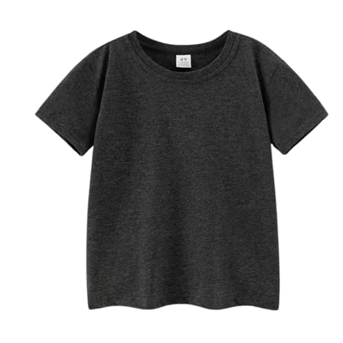 Image of Kids T Shirt Short Sleeve Crewneck Tee for Toddler Boys and Girls Cotton Basic Summer Top 2-6 Years