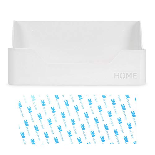 Hyoatrea Bedside Shelf Organizer, White Plastic Wall Mounted Adhesive Storage Caddy Shelf Accessory For Phone, Remote, Earphone, Glasses | Home, Office, Dorm #TOP3