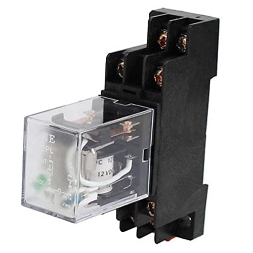 Relais puissance 12V CC DPDT électromagnétique pour automatisme rail DIN